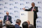 from left to right: Dr Tedros Adhanom Ghebreyesus, Director-General of the World Health Organization; Werner Hoyer, President of the European Investment Bank